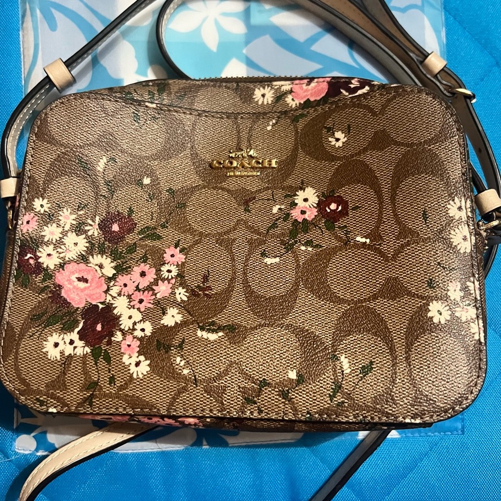 Coach Brown Floral Crossbody Bag
